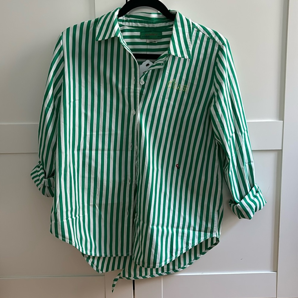 Clare V Oversized Embroidered Button Up